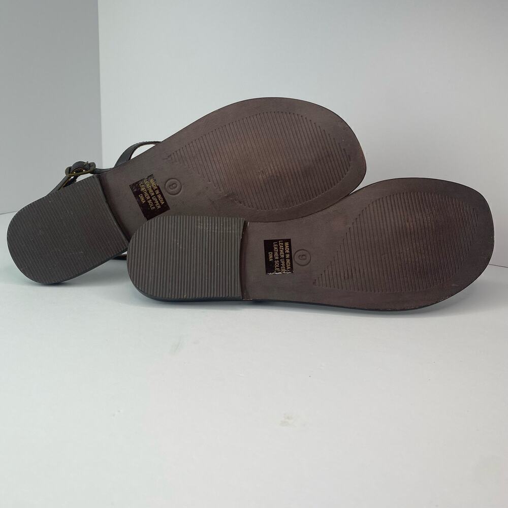 Matisse Women's Dina Brown Leather Gold Beaded Thong Sandals Size 9 - Picture 10 of 12